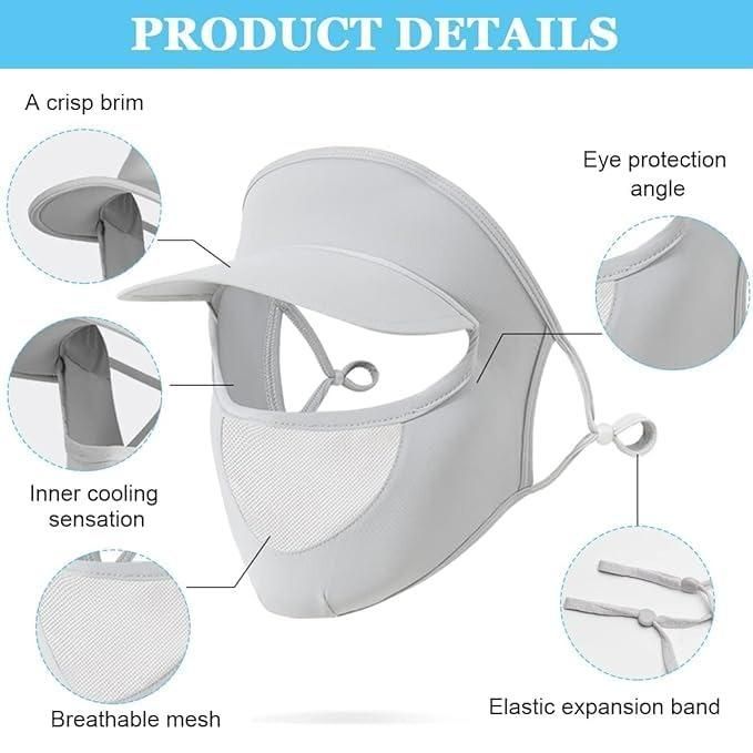 Korean Outdoor Cycling Sunshade Cap with Face Mask