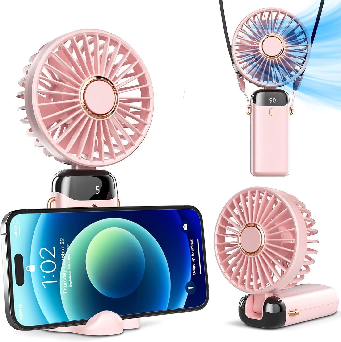 Korean Portable Handheld Fan – Battery Operated with LED Display