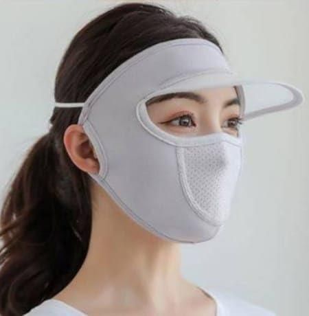 Korean Outdoor Cycling Sunshade Cap with Face Mask