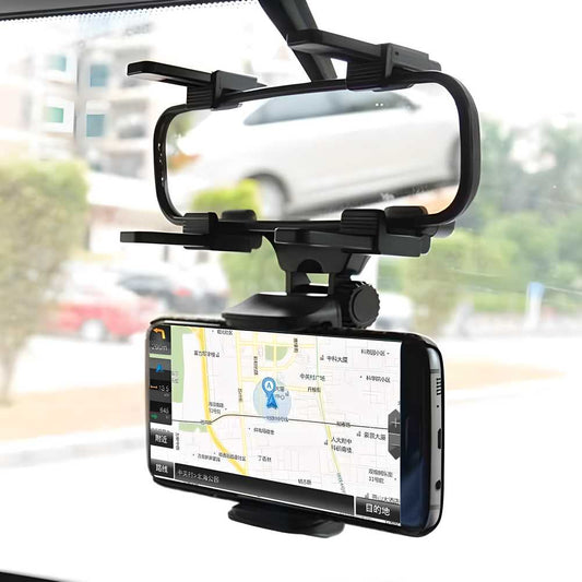 360° SmartPhone Holder for Car Rearview Mirror - Easy Navigation