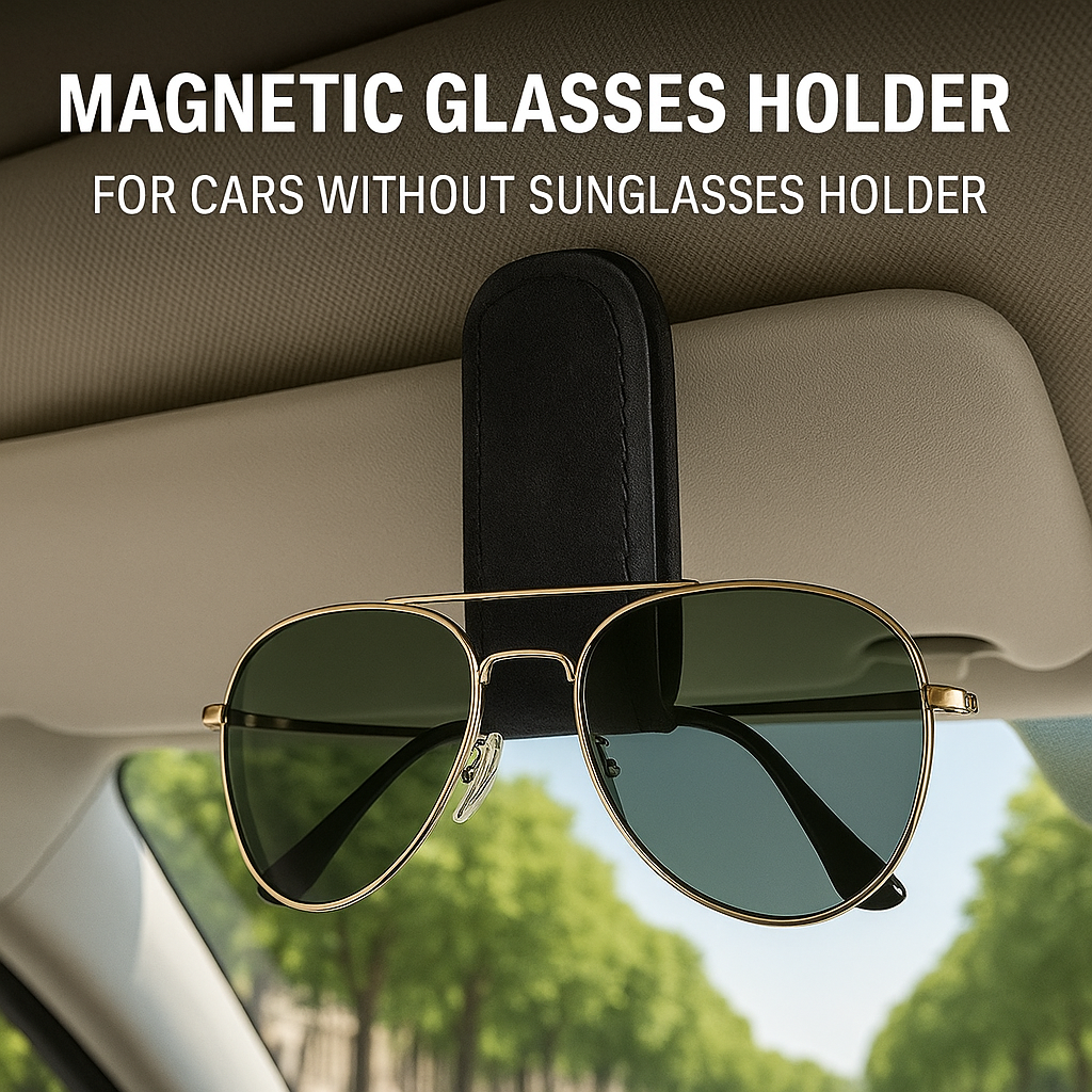 VisorClip™ Car Magnetic Leather Clip Holder - for Sunglass & Eyewear