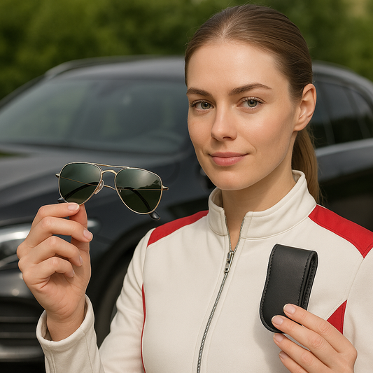 VisorClip™ Car Magnetic Leather Clip Holder - for Sunglass & Eyewear