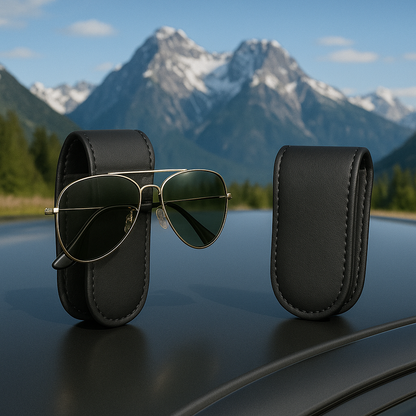 VisorClip™ Car Magnetic Leather Clip Holder - for Sunglass & Eyewear